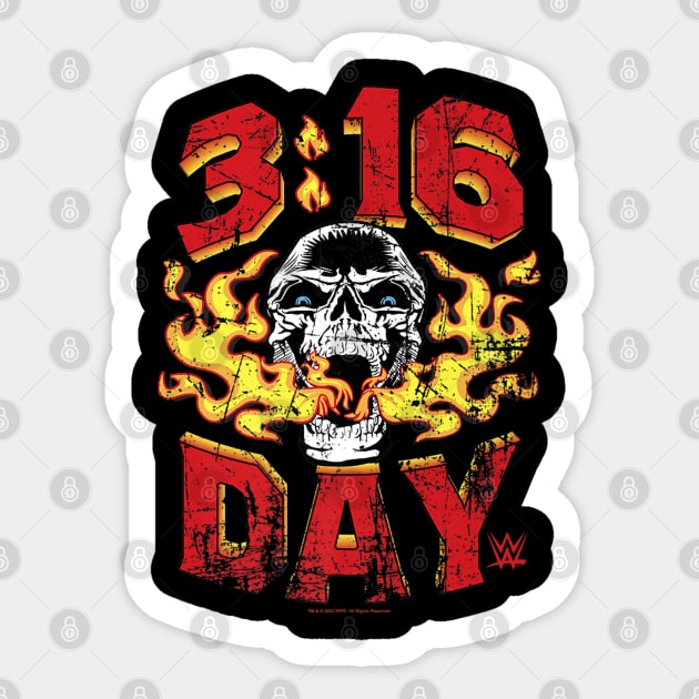 Stone Cold Steve Austin 316 Day Skull Flames Sticker by Holman